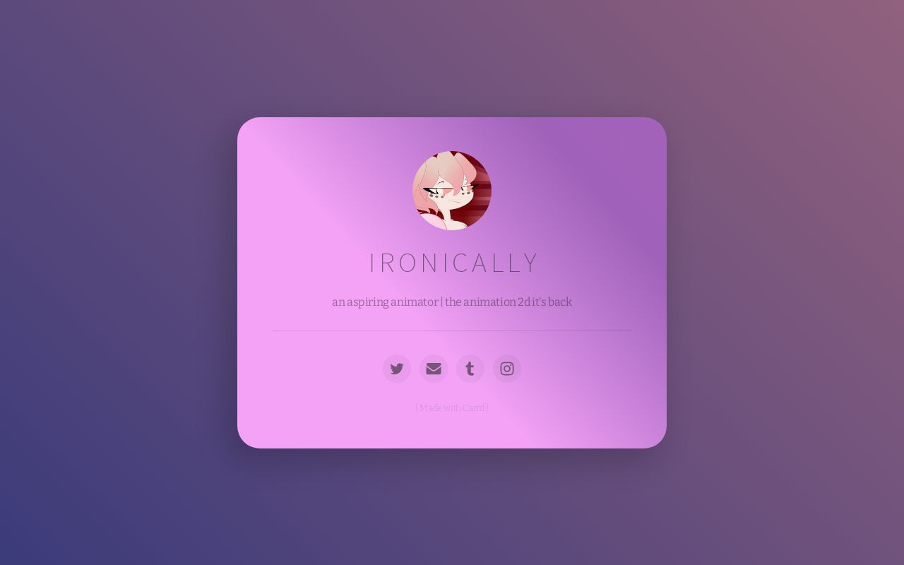 Carrd profile picture for @ironically